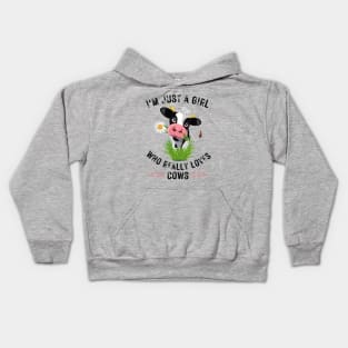 Just A Girl Who really Loves Cows Kids Hoodie